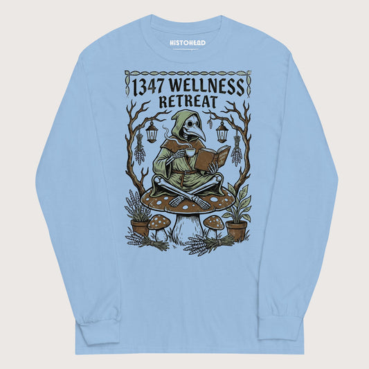 Light Blue Plague Doctor Wellness Retreat - Long Sleeve - history buff gift by HistoHead