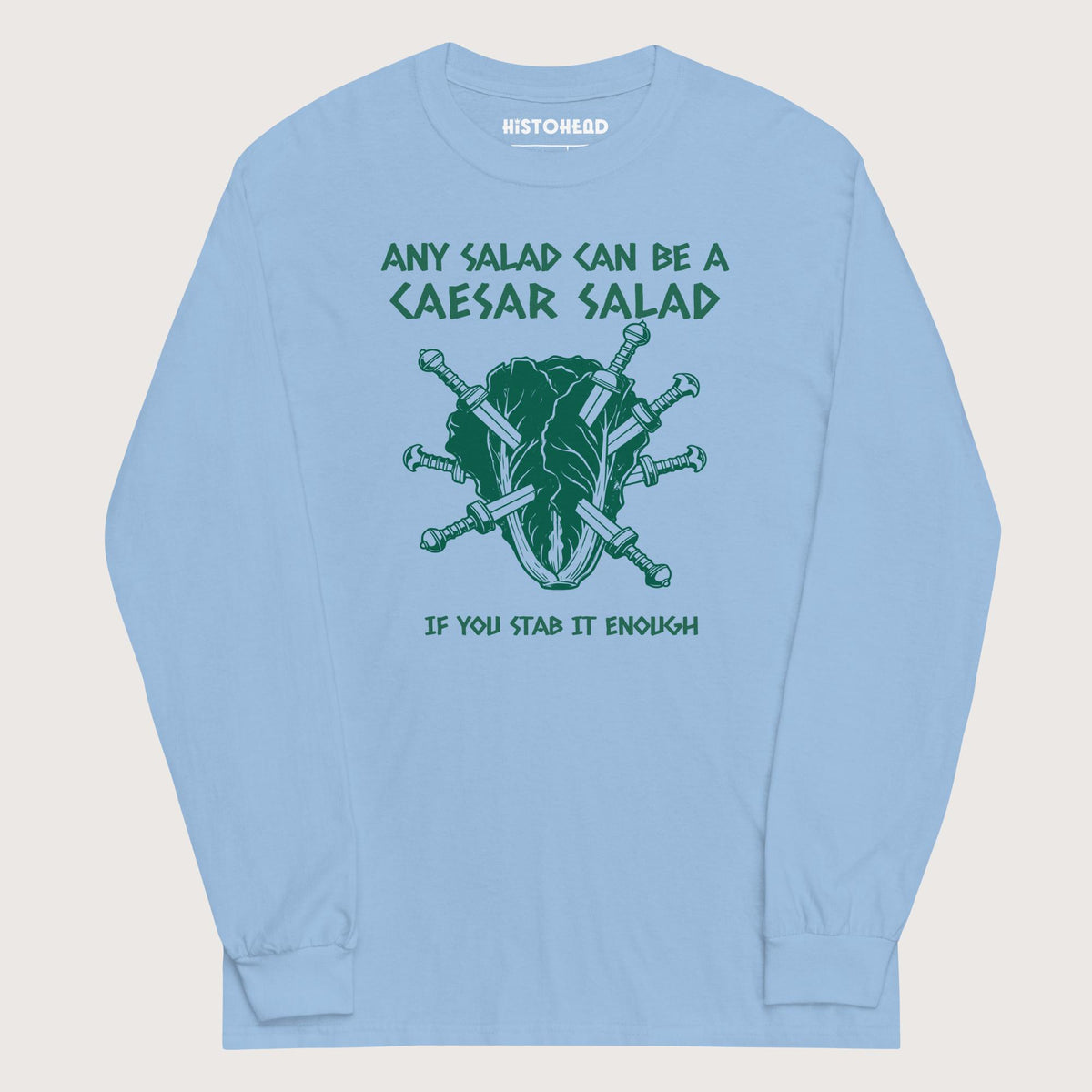 Light Blue Caesar Salad - Long Sleeve - history buff gift by HistoHead