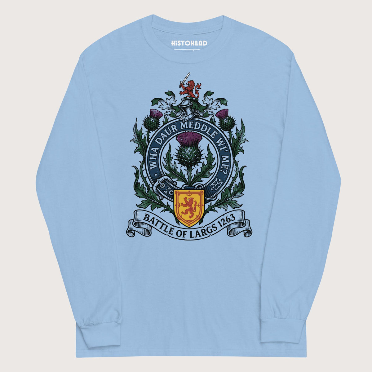 Light Blue Scotland Battle of Largs 1263 - Long Sleeve - history buff gift by HistoHead