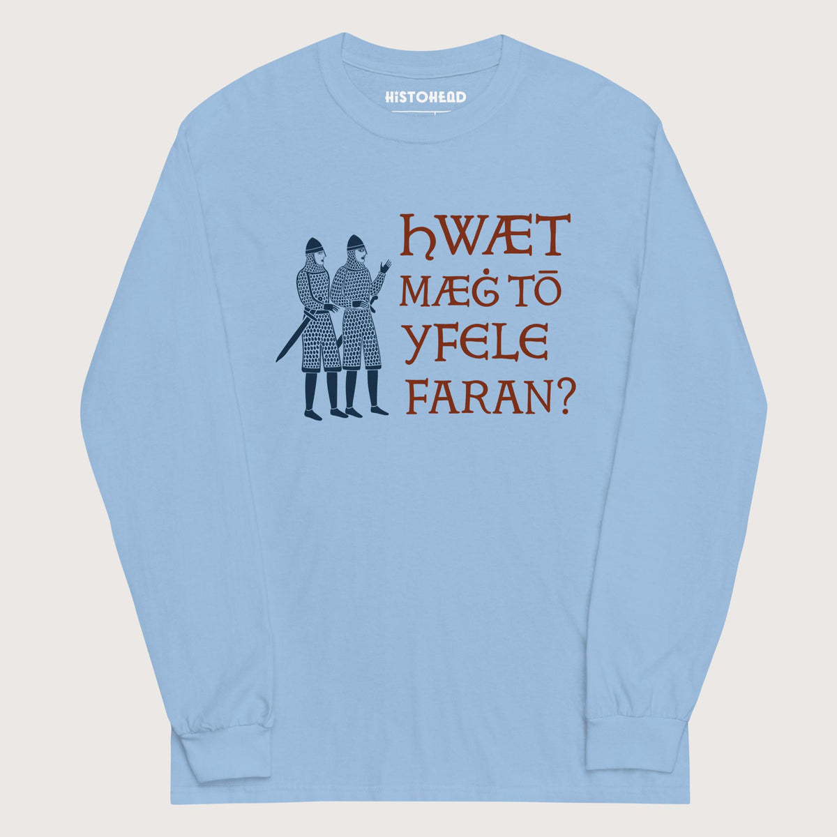Light Blue What Could Possibly Go Wrong in Old English - Long Sleeve - history buff gift by HistoHead