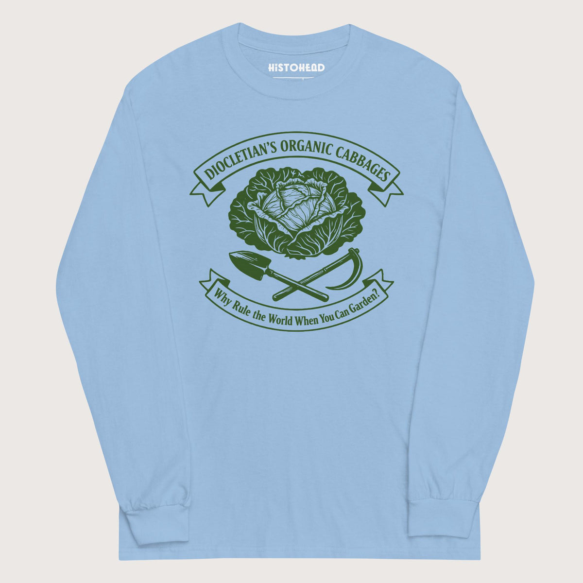Light Blue Diocletian's Cabbage - Long Sleeve - history buff gift by HistoHead