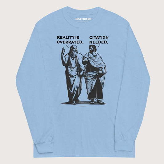 Light Blue Plato & Aristotle Debate - Long Sleeve - history buff gift by HistoHead