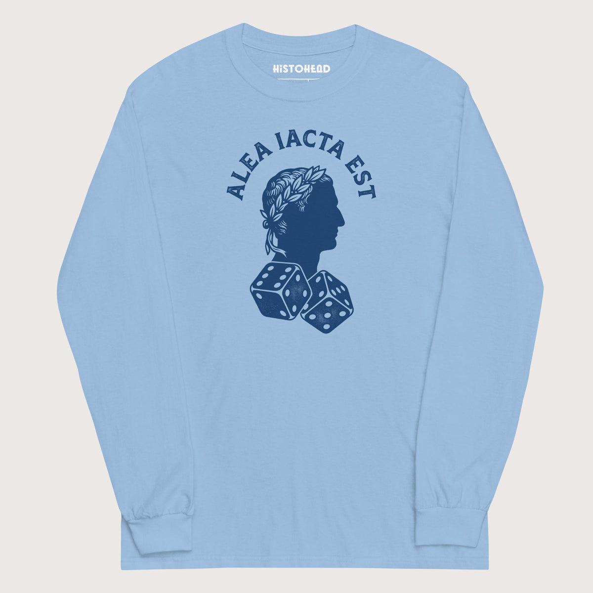 Light Blue Alea Iacta Est Caesar Quote - Long Sleeve - history buff gift by HistoHead