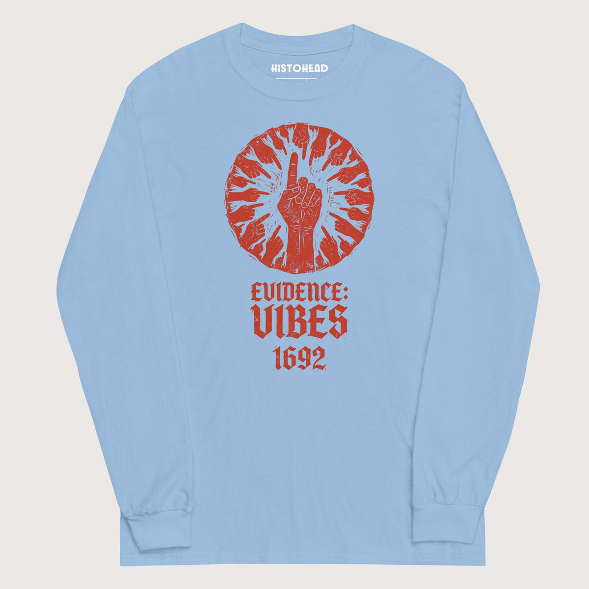 Light Blue 1692 Salem Witch Trials Evidence - Long Sleeve - history buff gift by HistoHead