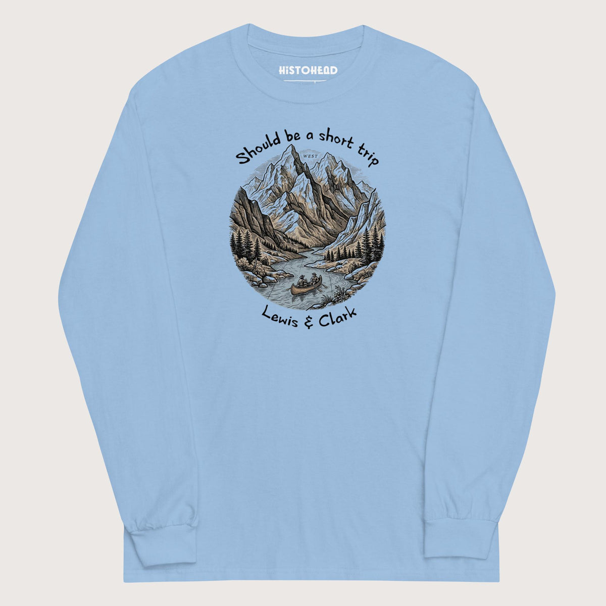 Light Blue Lewis & Clark Short Trip - Long Sleeve - history buff gift by HistoHead