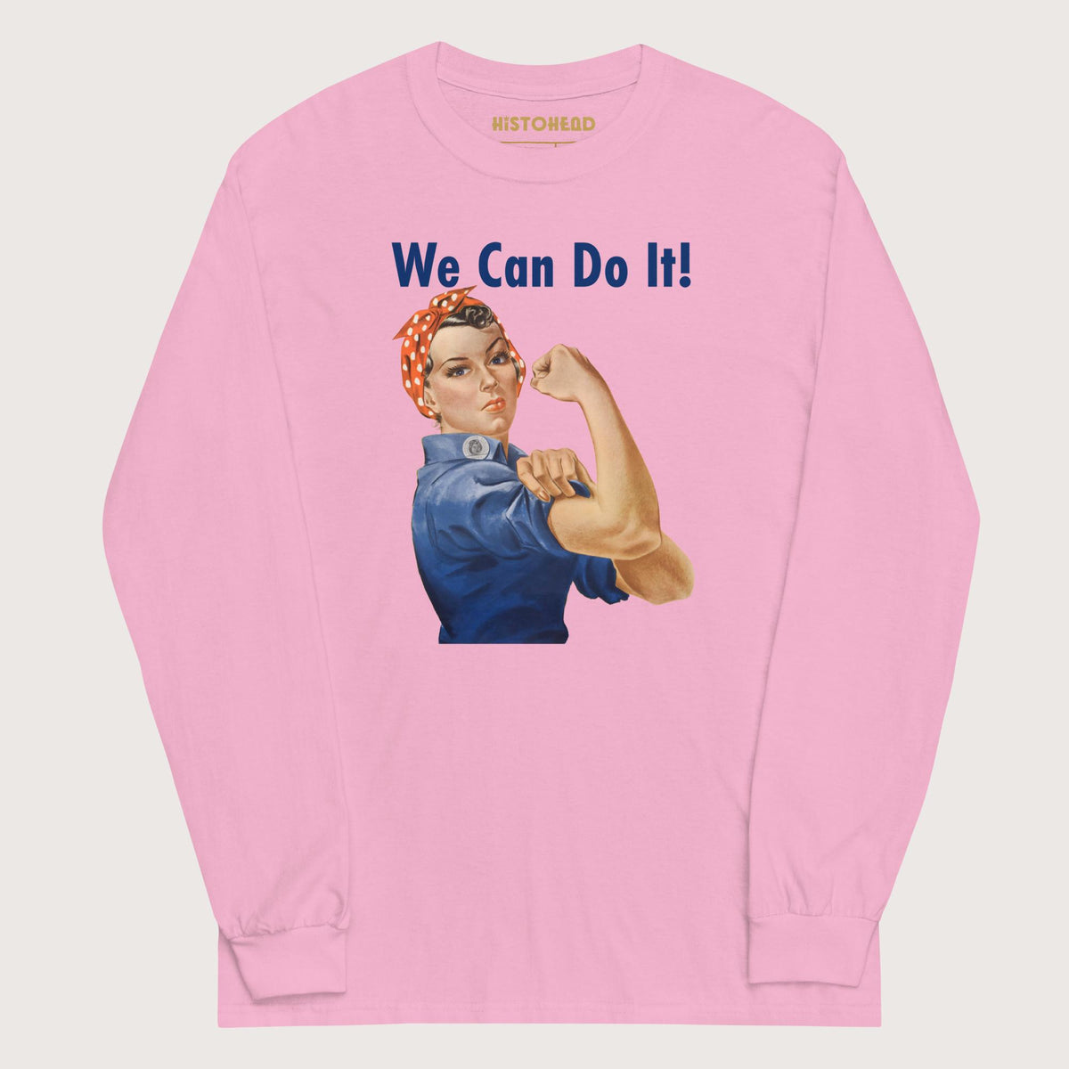 Light Pink Rosie We Can Do It - Long Sleeve - history buff gift by HistoHead