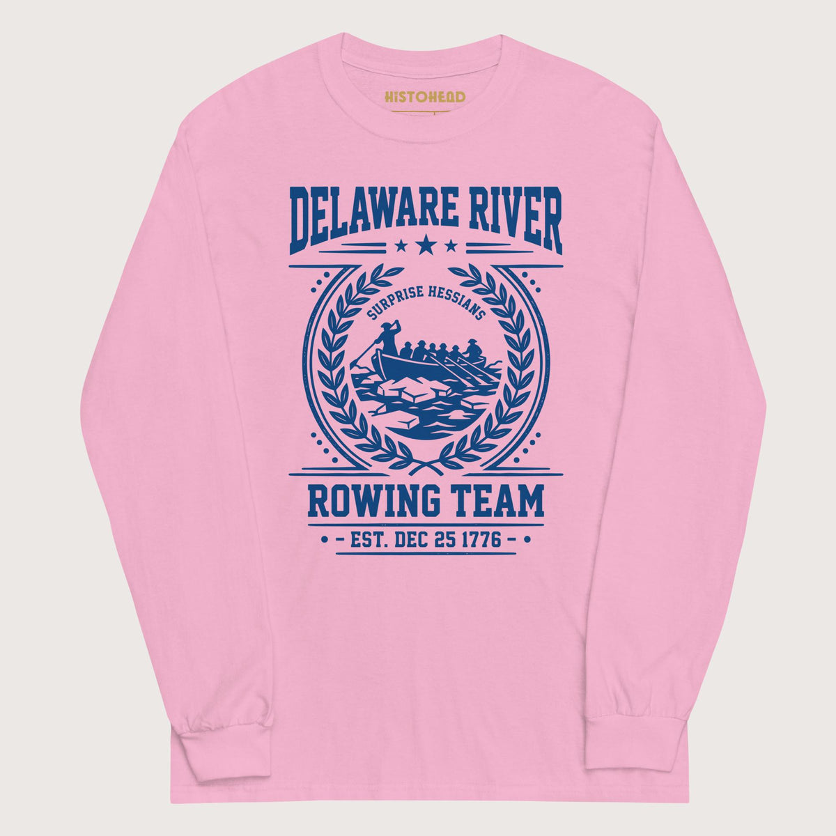 Light Pink Delaware River Rowing Team - Long Sleeve - history buff gift by HistoHead