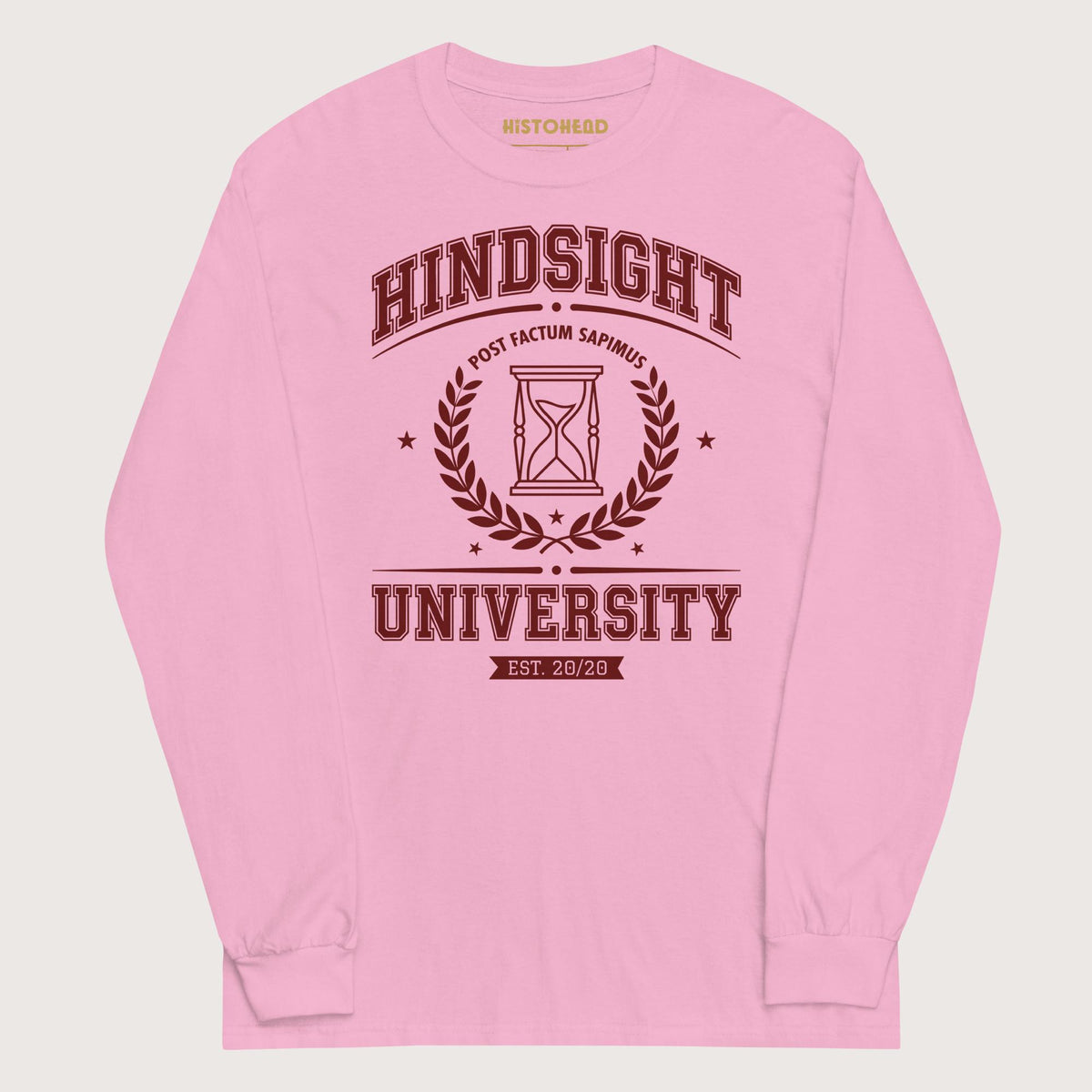 Light Pink Hindsight University - Long Sleeve - history buff gift by HistoHead