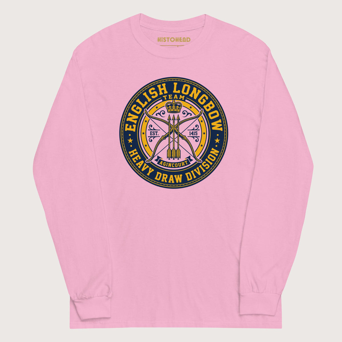 Light Pink English Longbow Heavy Draw Division - Long Sleeve - history buff gift by HistoHead
