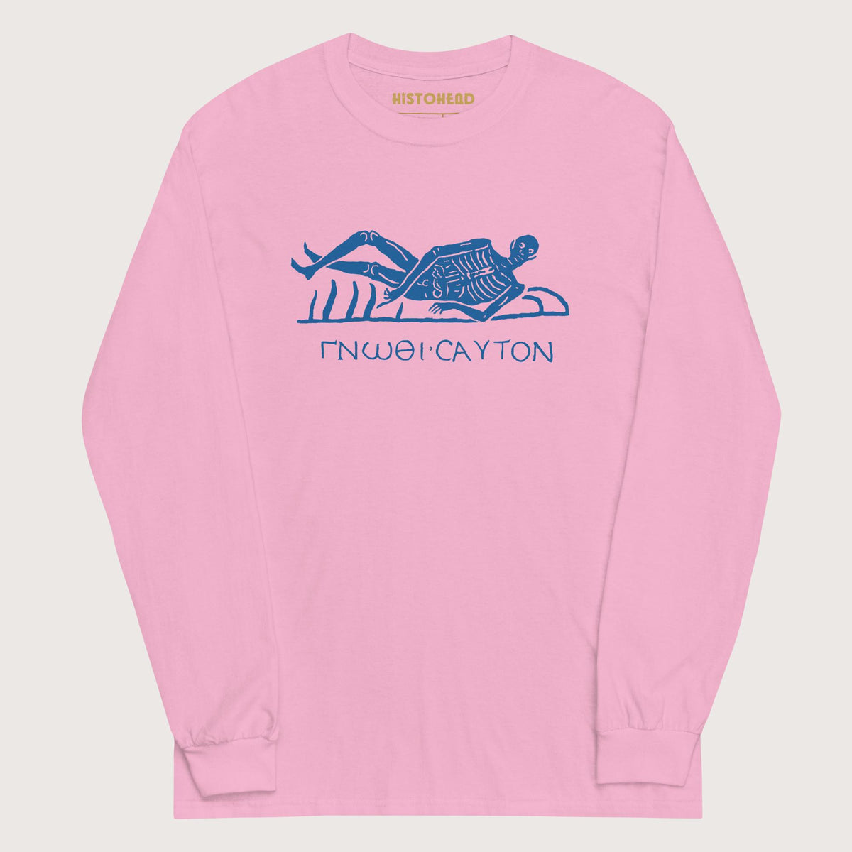 Light Pink Know Thyself Skeleton - Long Sleeve - history buff gift by HistoHead