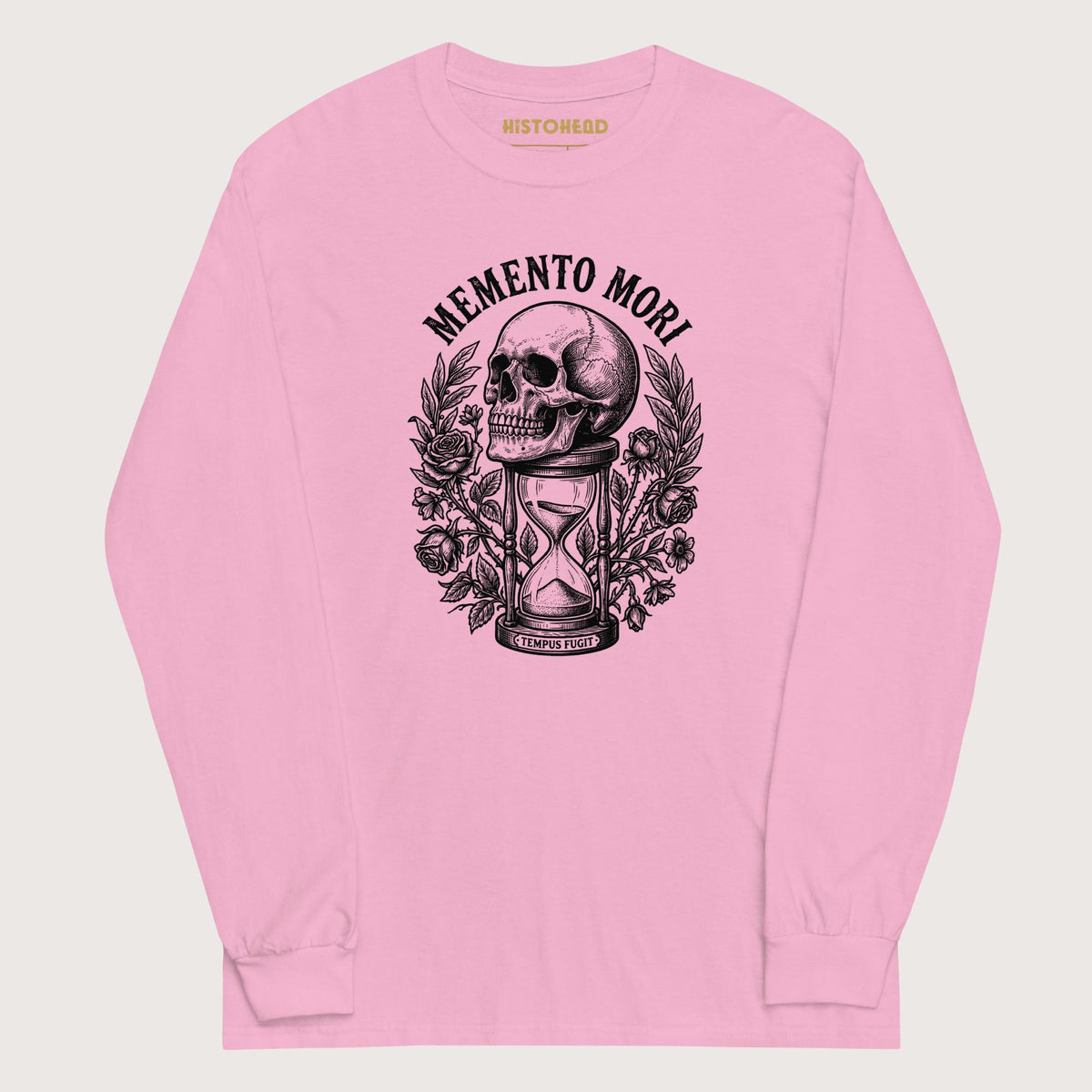 Light Pink Memento Mori Tempus Fugit - Long Sleeve - history buff gift by HistoHead