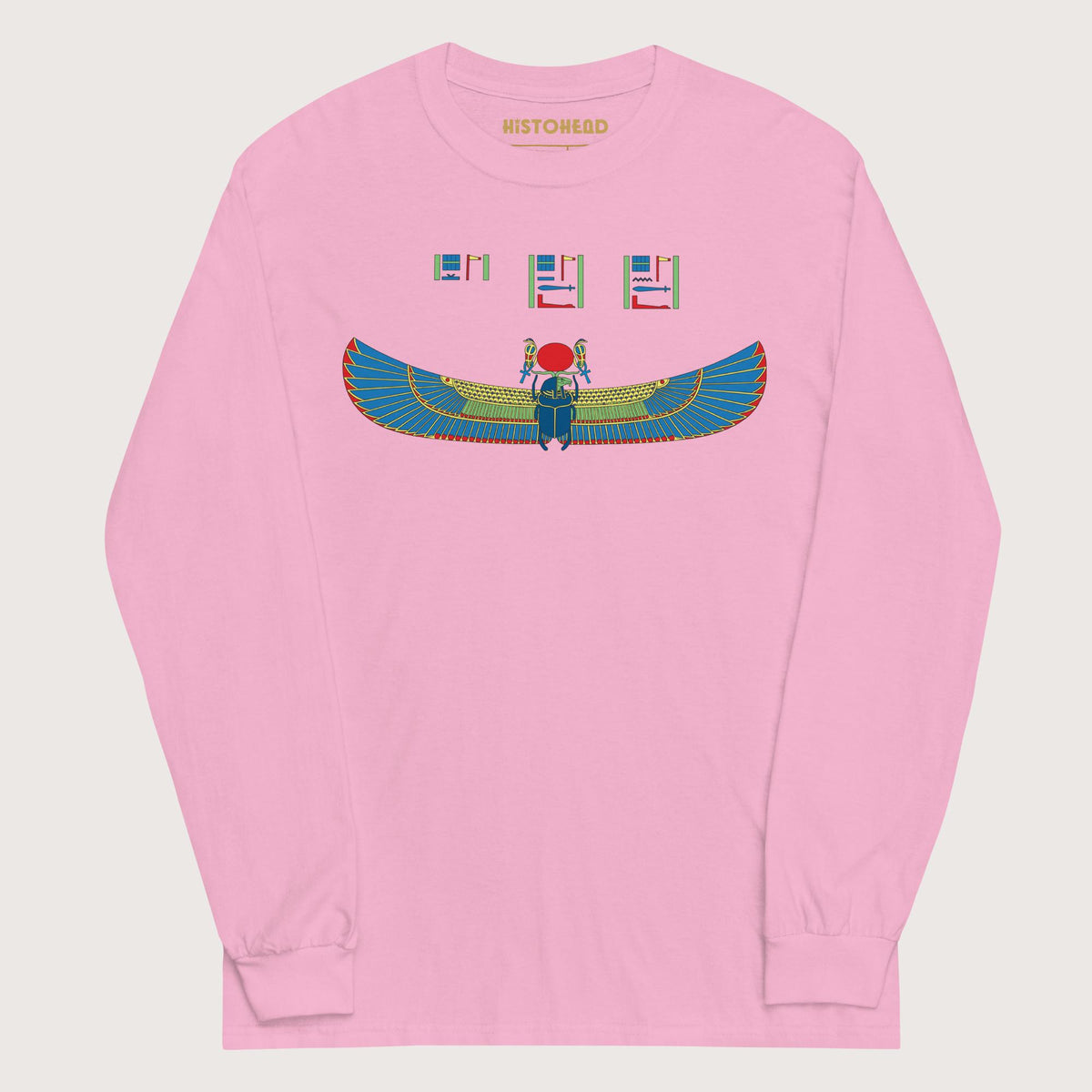 Light Pink Khnum Hieroglyphs - Long Sleeve - history buff gift by HistoHead