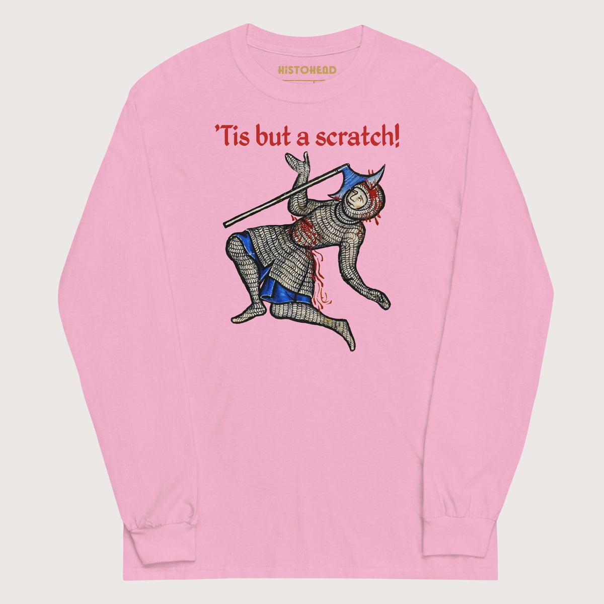 Light Pink Tis But A Scratch - Long Sleeve - history buff gift by HistoHead