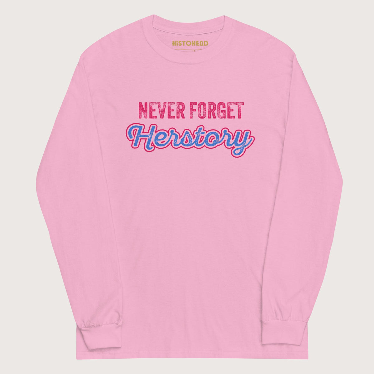 Light Pink Herstory - Long Sleeve - history buff gift by HistoHead