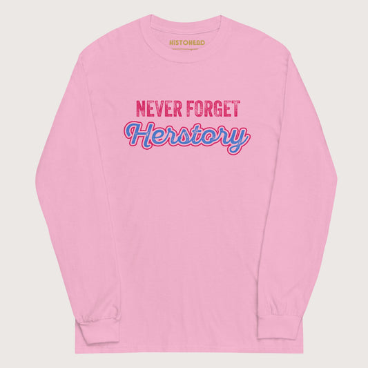 Light Pink Herstory - Long Sleeve - history buff gift by HistoHead
