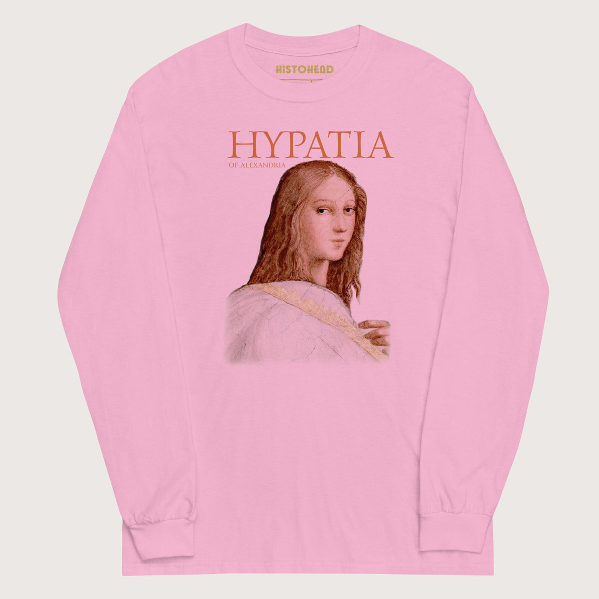 Light Pink Hypatia of Alexandria - Long Sleeve - history buff gift by HistoHead