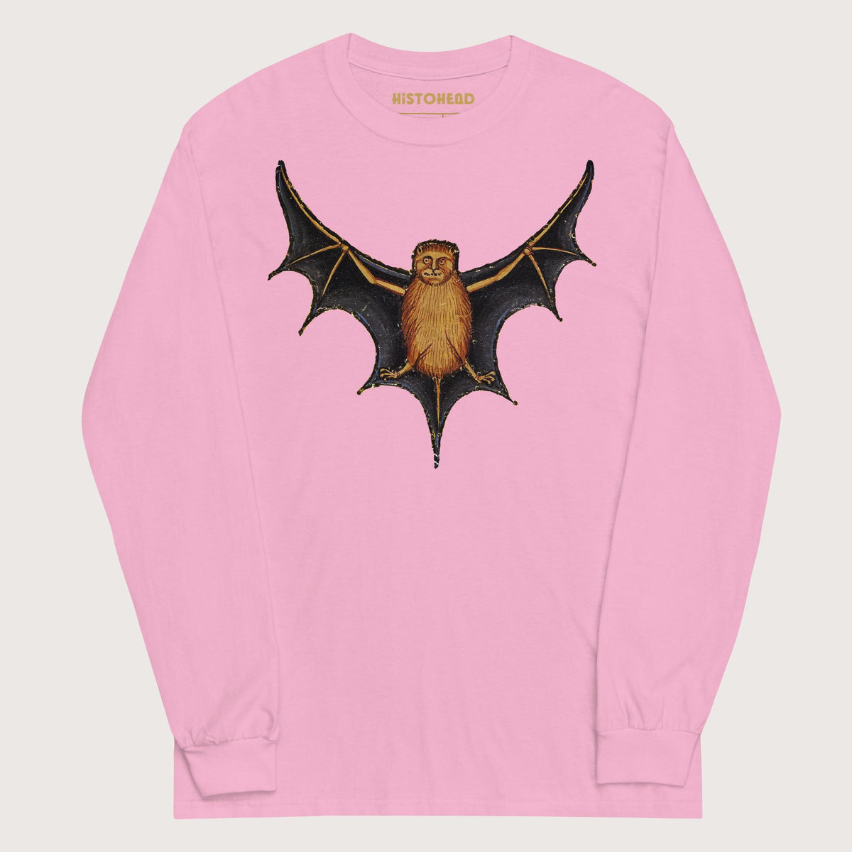Light Pink Weird Medieval Bat - Long Sleeve - history buff gift by HistoHead