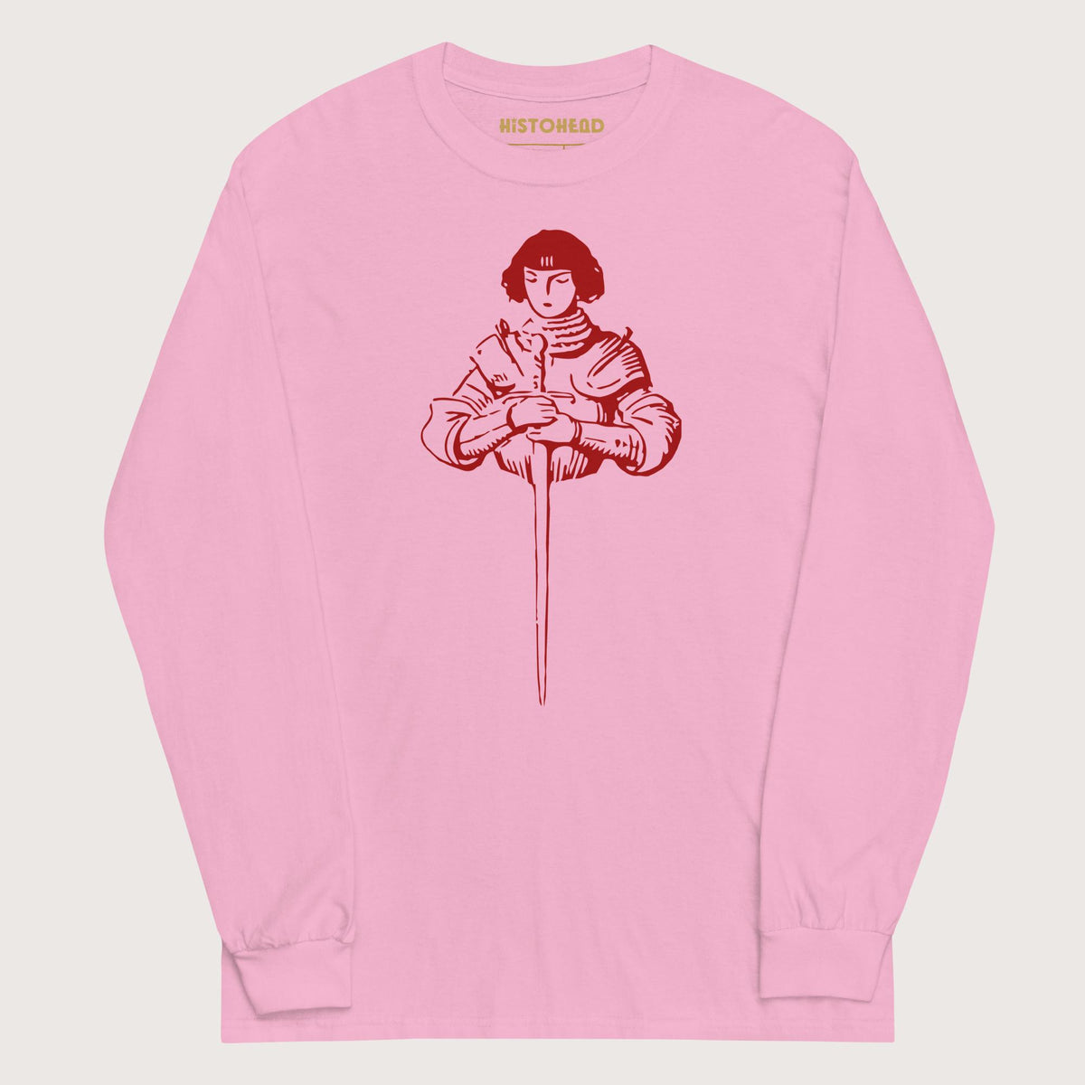Light Pink Joan of Arc Stamp - Long Sleeve - history buff gift by HistoHead