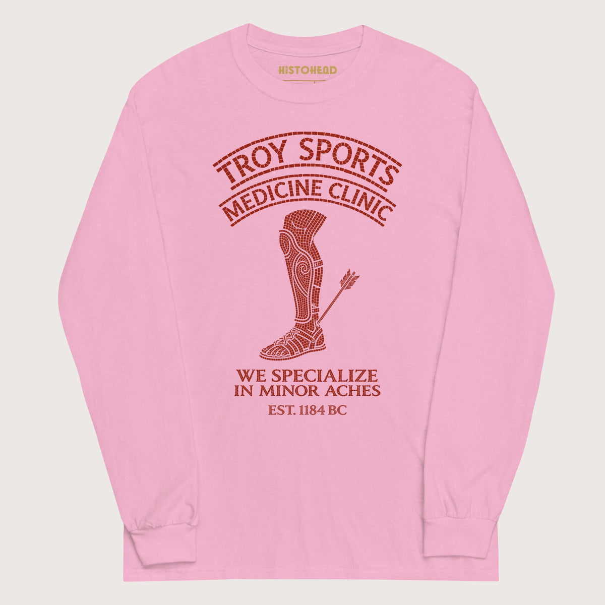 Light Pink Troy Sports Medicine Clinic - Long Sleeve - history buff gift by HistoHead