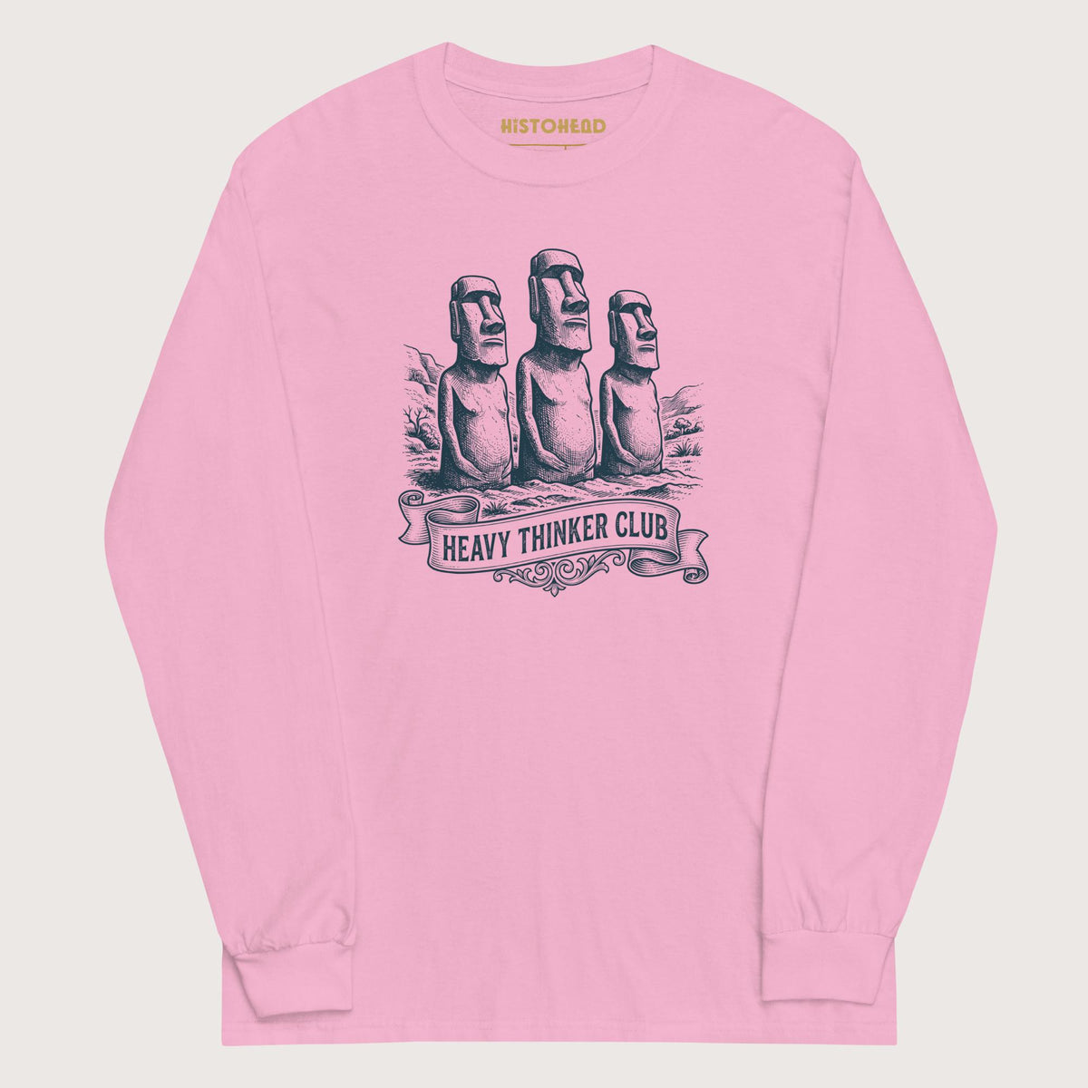 Light Pink Heavy Thinker Club - Long Sleeve - history buff gift by HistoHead