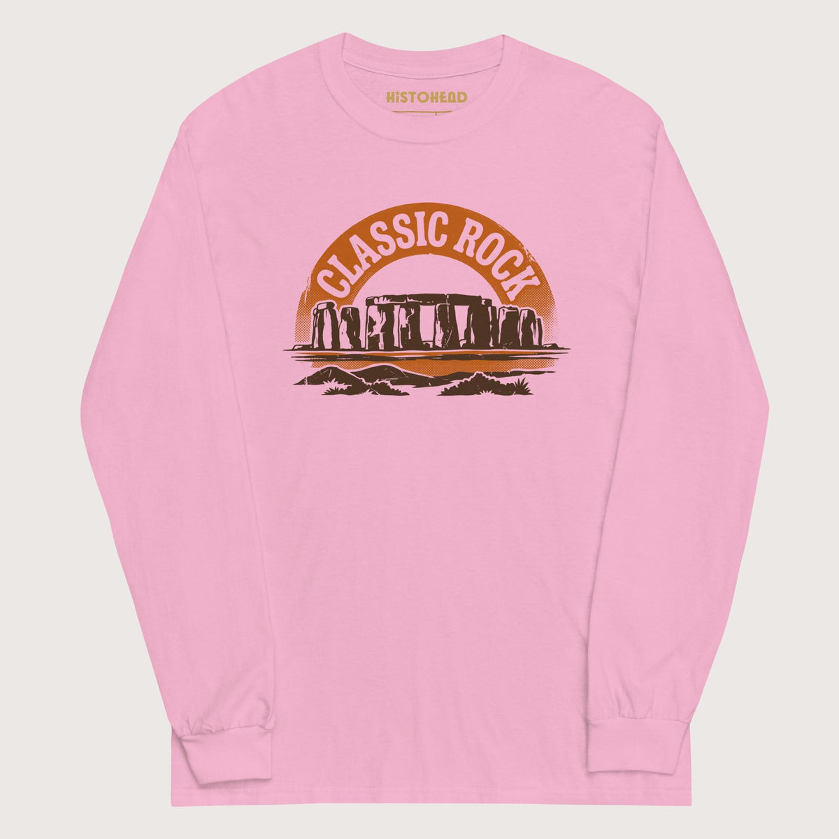 Light Pink Stonehenge Classic Rock - Long Sleeve - history buff gift by HistoHead
