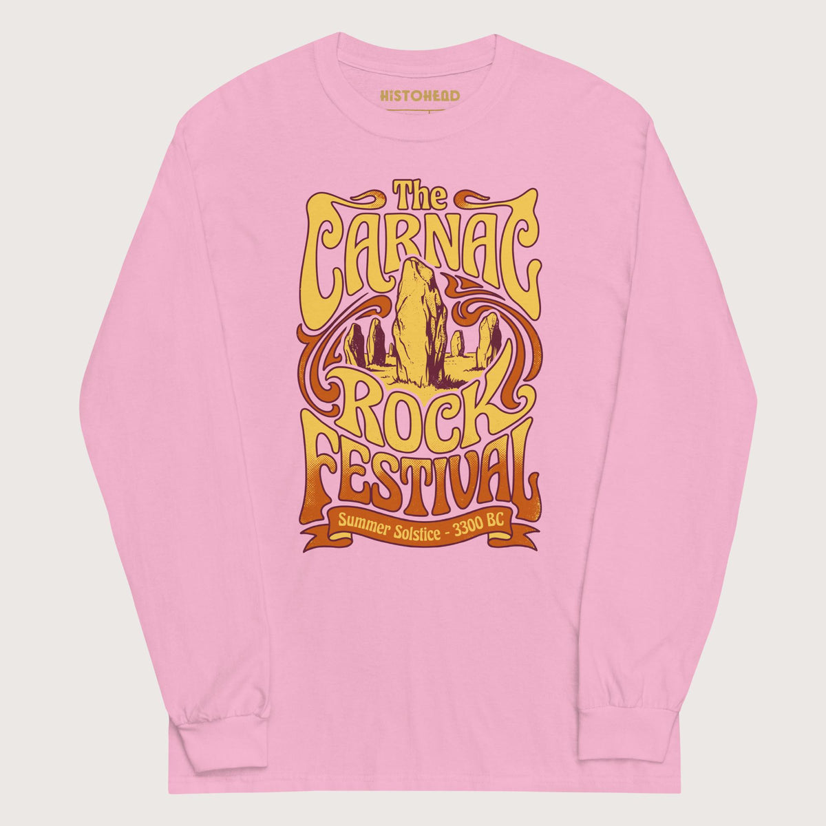 Light Pink Carnac Rock Festival - Long Sleeve - history buff gift by HistoHead