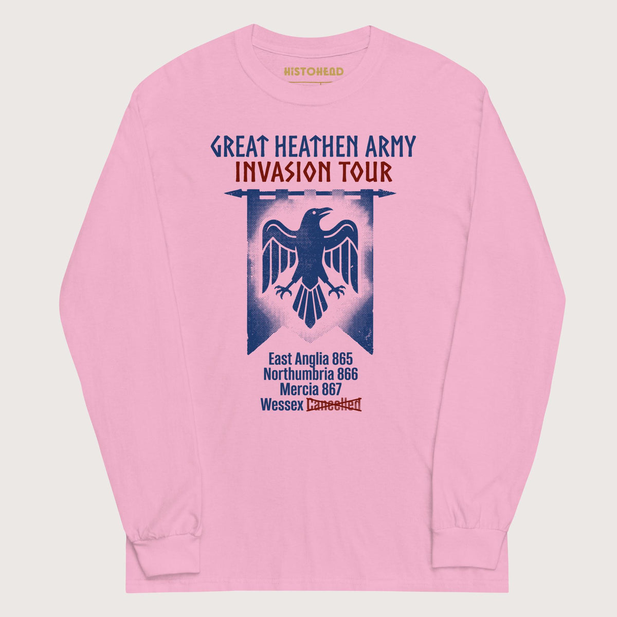 Light Pink Great Heathen Army Invasion Tour - Long Sleeve - history buff gift by HistoHead