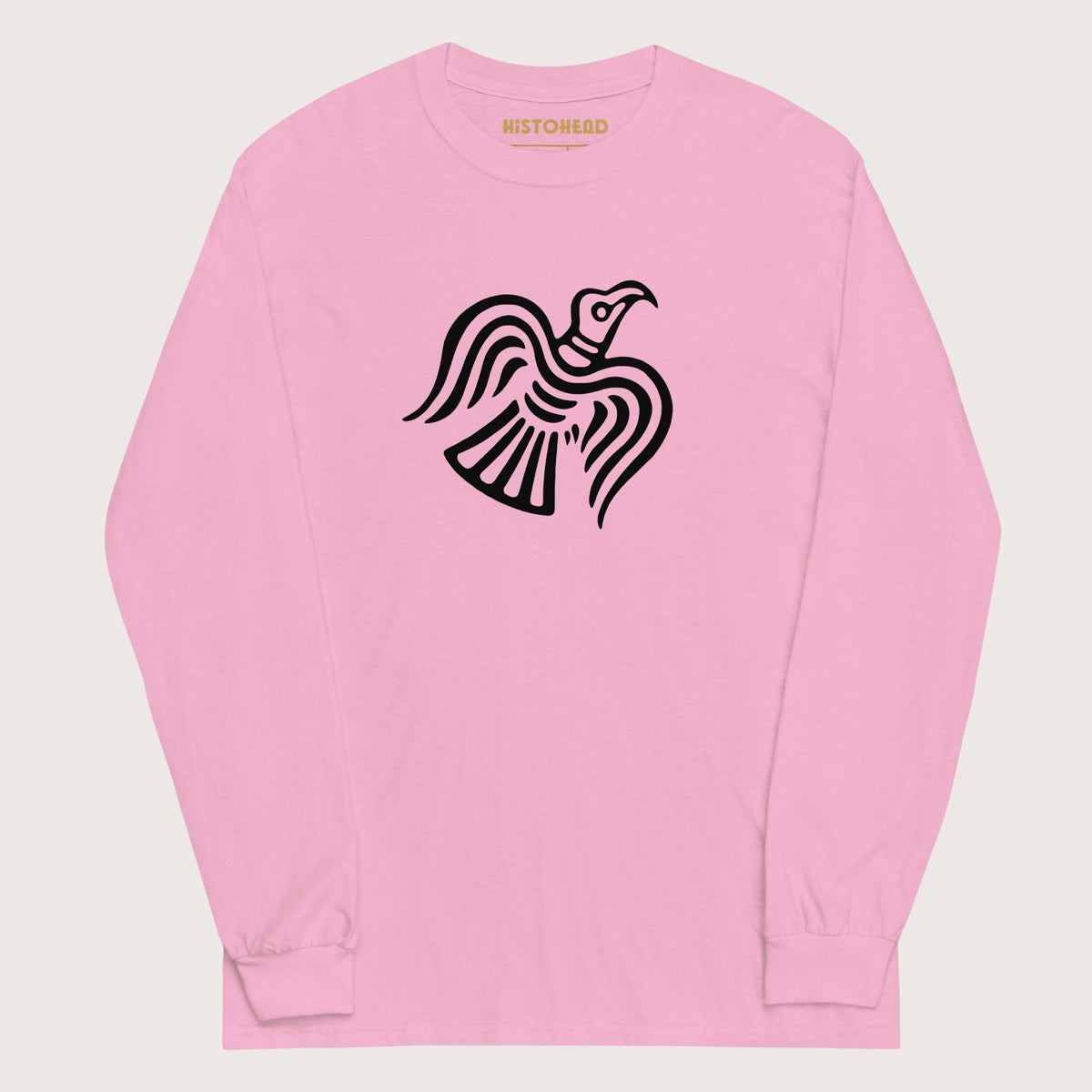 Light Pink Viking Raven Symbol - Long Sleeve - history buff gift by HistoHead