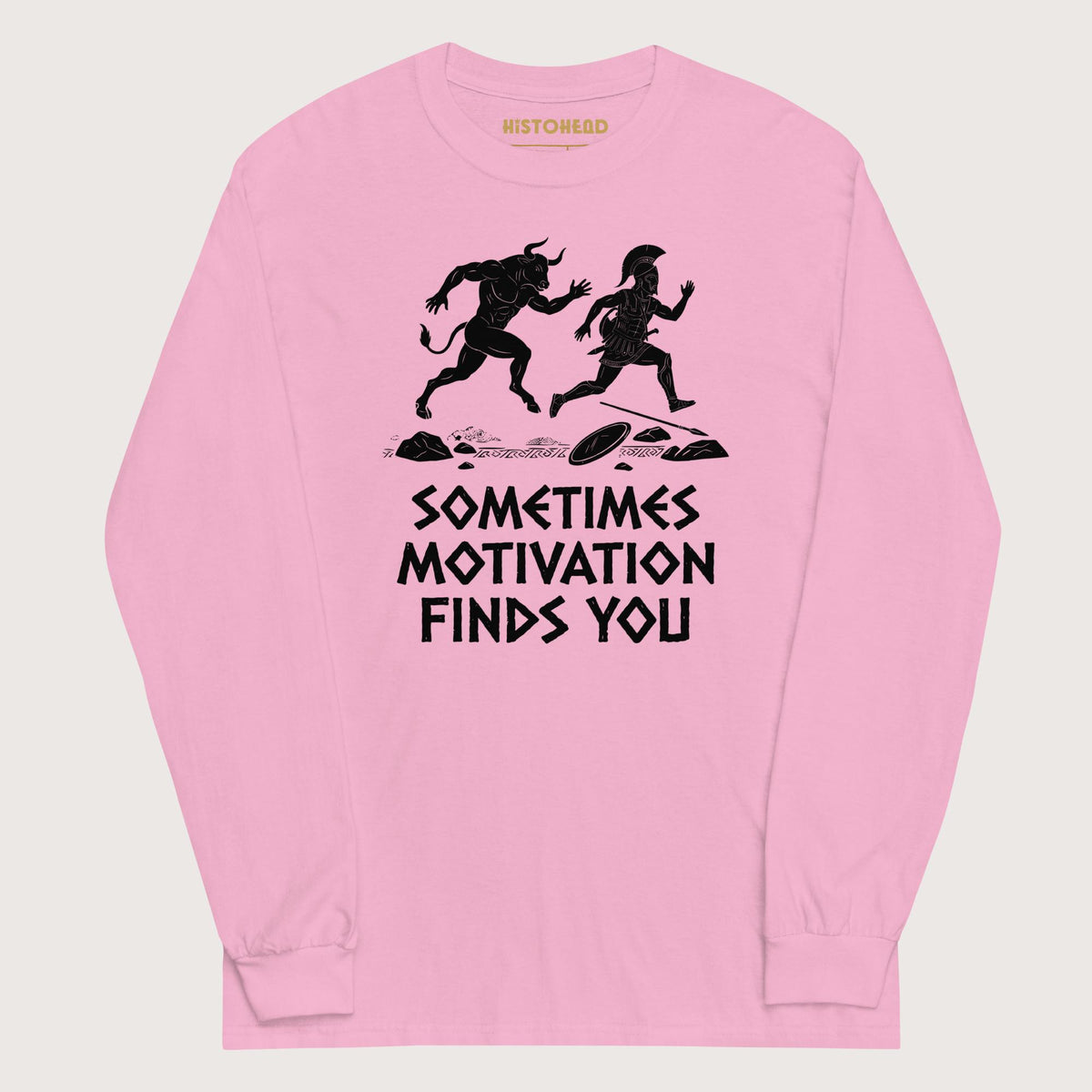 Light Pink Motivation Finds You Minotaur Edition - Long Sleeve - history buff gift by HistoHead