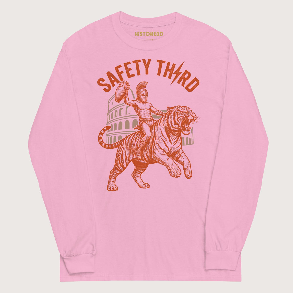 Light Pink Gladiator Safety Third - Long Sleeve - history buff gift by HistoHead