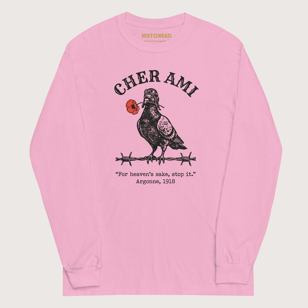 Light Pink Cher Ami - Long Sleeve - history buff gift by HistoHead