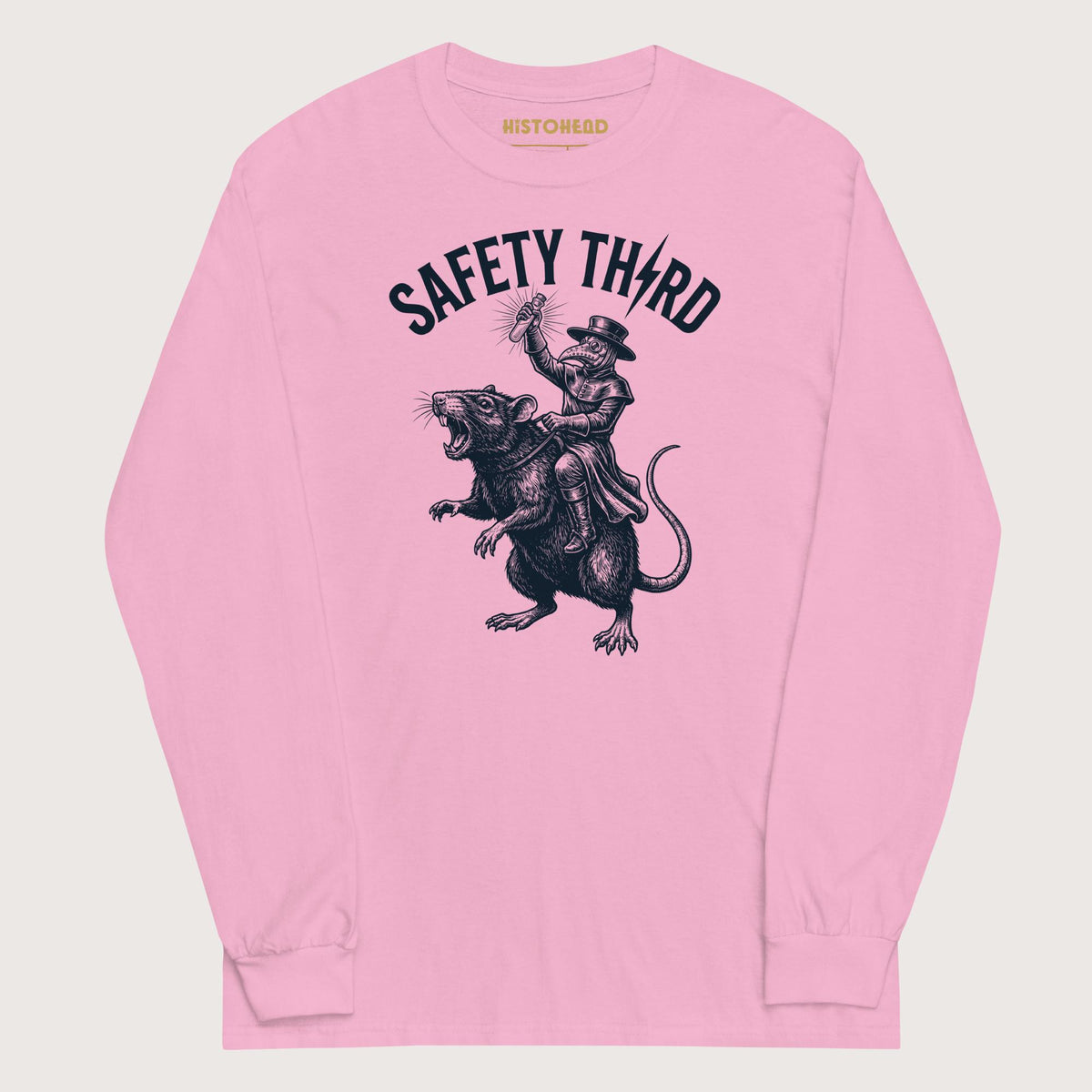 Light Pink Plague Doctor Safety Third - Long Sleeve - history buff gift by HistoHead