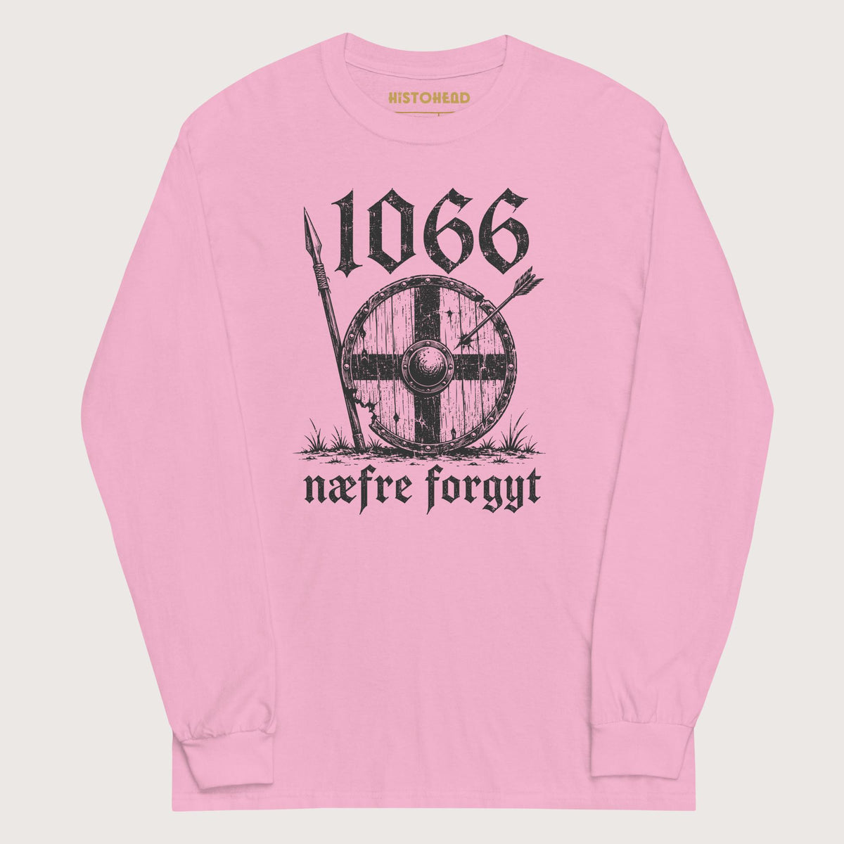 Light Pink 1066 Never Forget in Old English - Long Sleeve - history buff gift by HistoHead
