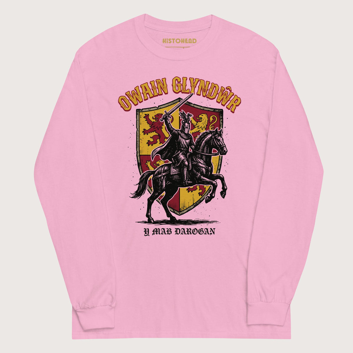 Light Pink Owain Glyndwr - Long Sleeve - history buff gift by HistoHead
