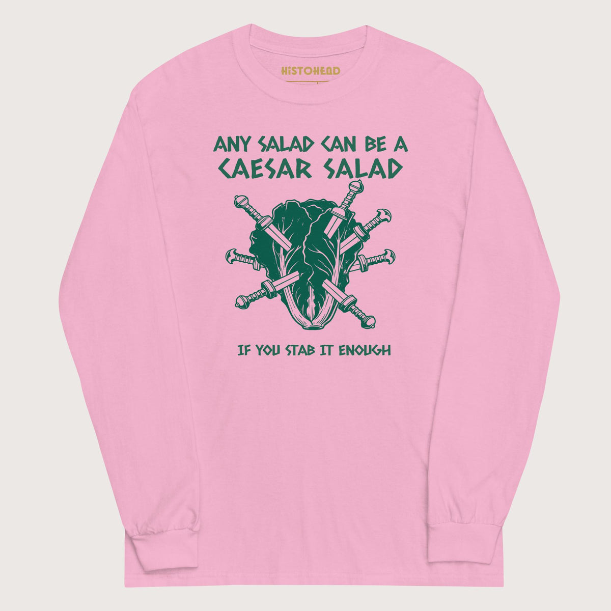 Light Pink Caesar Salad - Long Sleeve - history buff gift by HistoHead