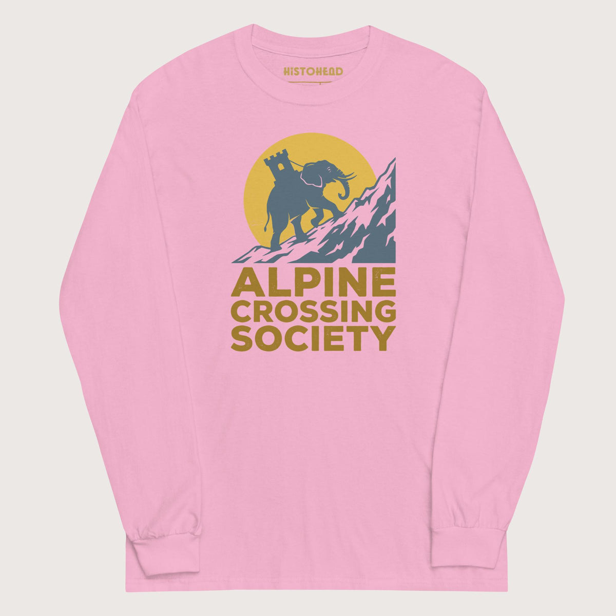 Light Pink Alpine Crossing Society - Long Sleeve - history buff gift by HistoHead