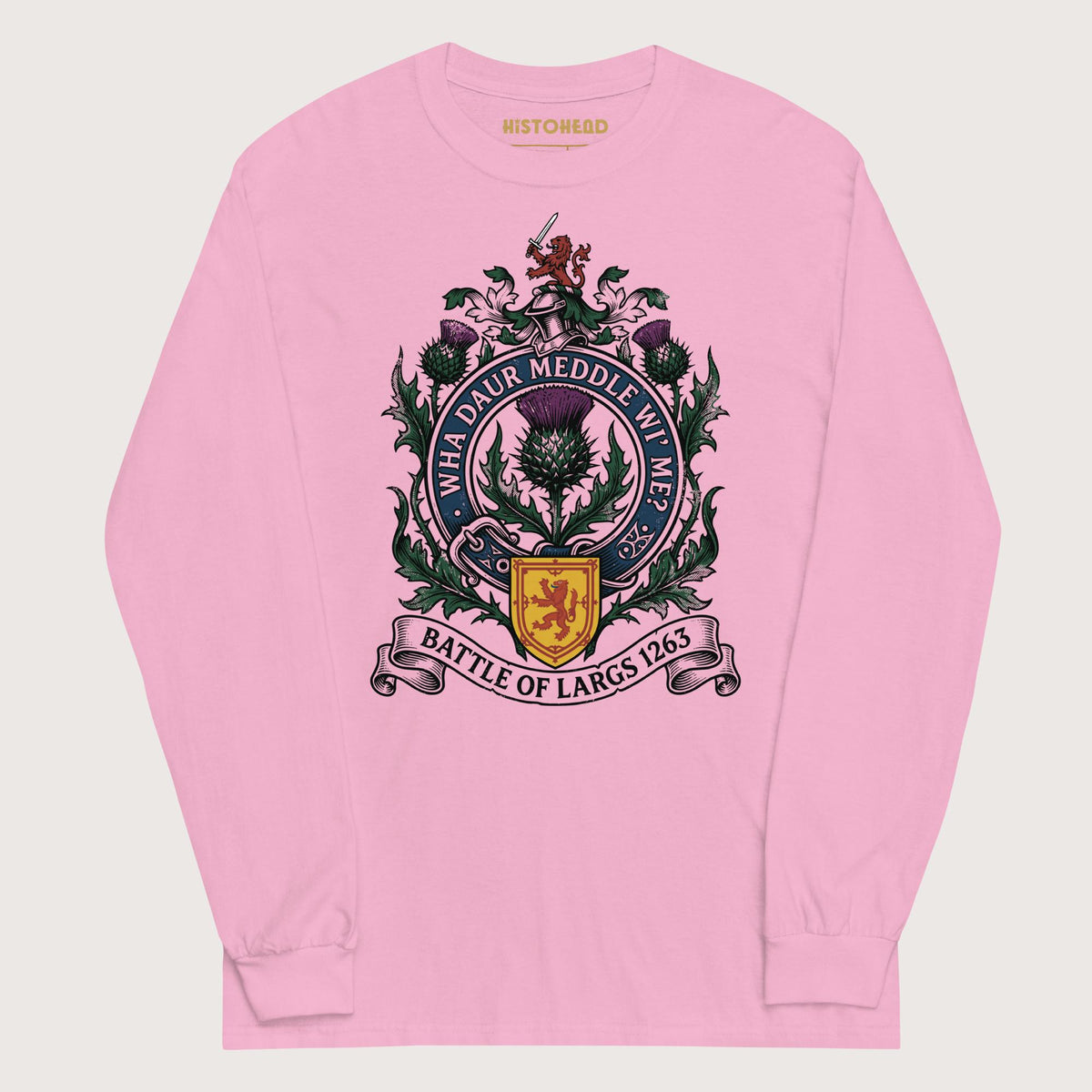 Light Pink Scotland Battle of Largs 1263 - Long Sleeve - history buff gift by HistoHead