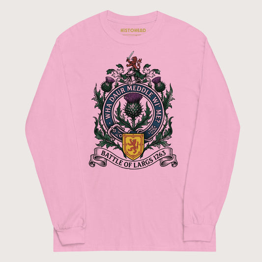 Light Pink Scotland Battle of Largs 1263 - Long Sleeve - history buff gift by HistoHead