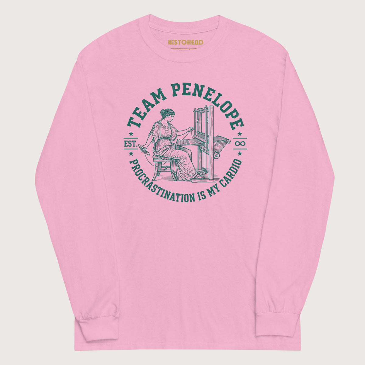 Light Pink Team Penelope Procrastination - Long Sleeve - history buff gift by HistoHead