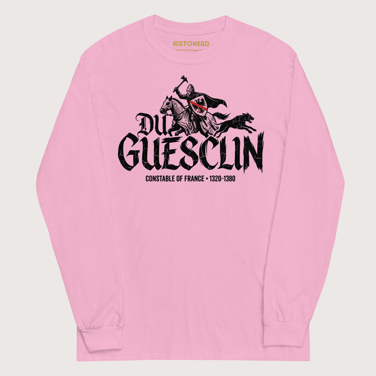 Light Pink Du Guesclin - Long Sleeve - history buff gift by HistoHead