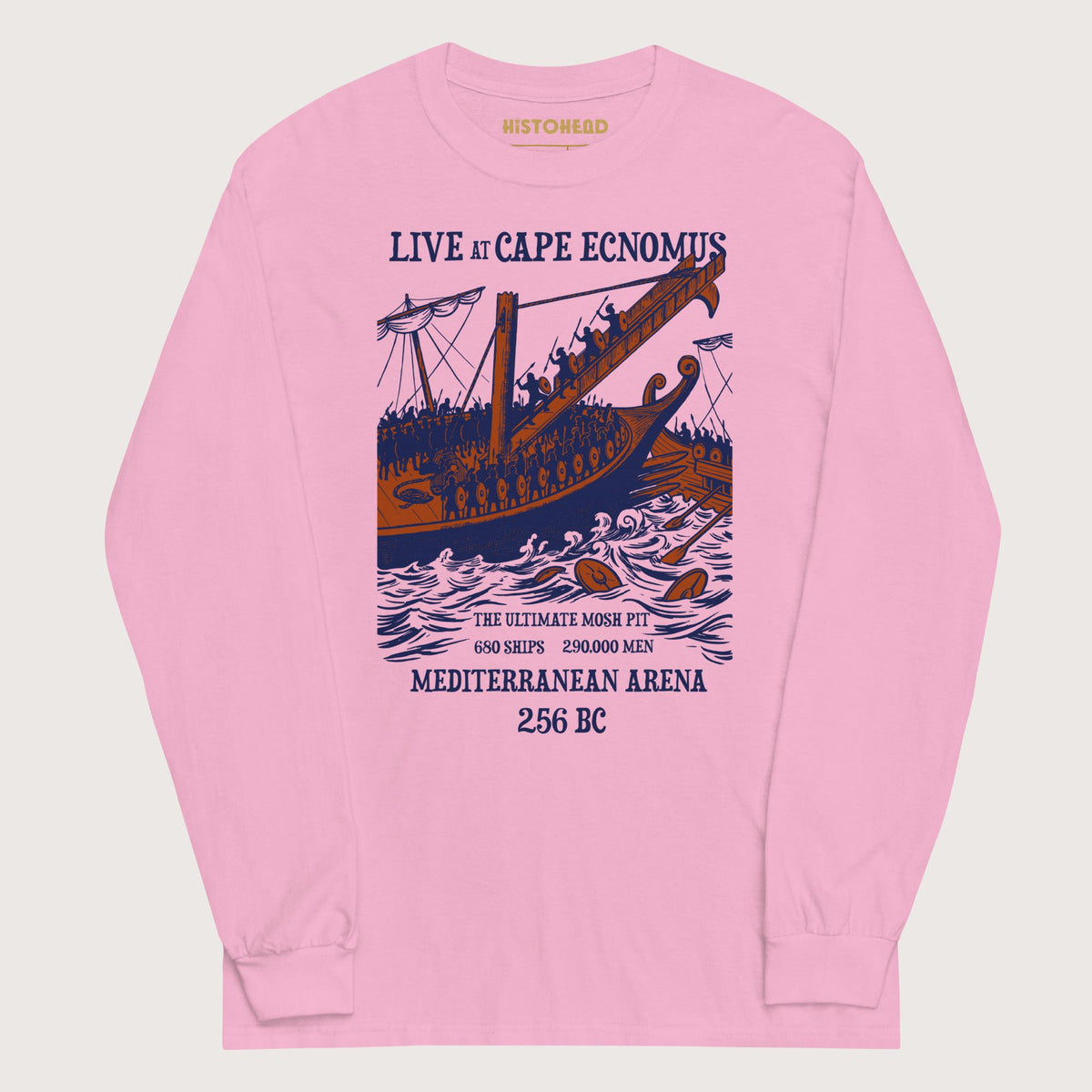 Light Pink Battle of Cape Ecnomus - Long Sleeve - history buff gift by HistoHead