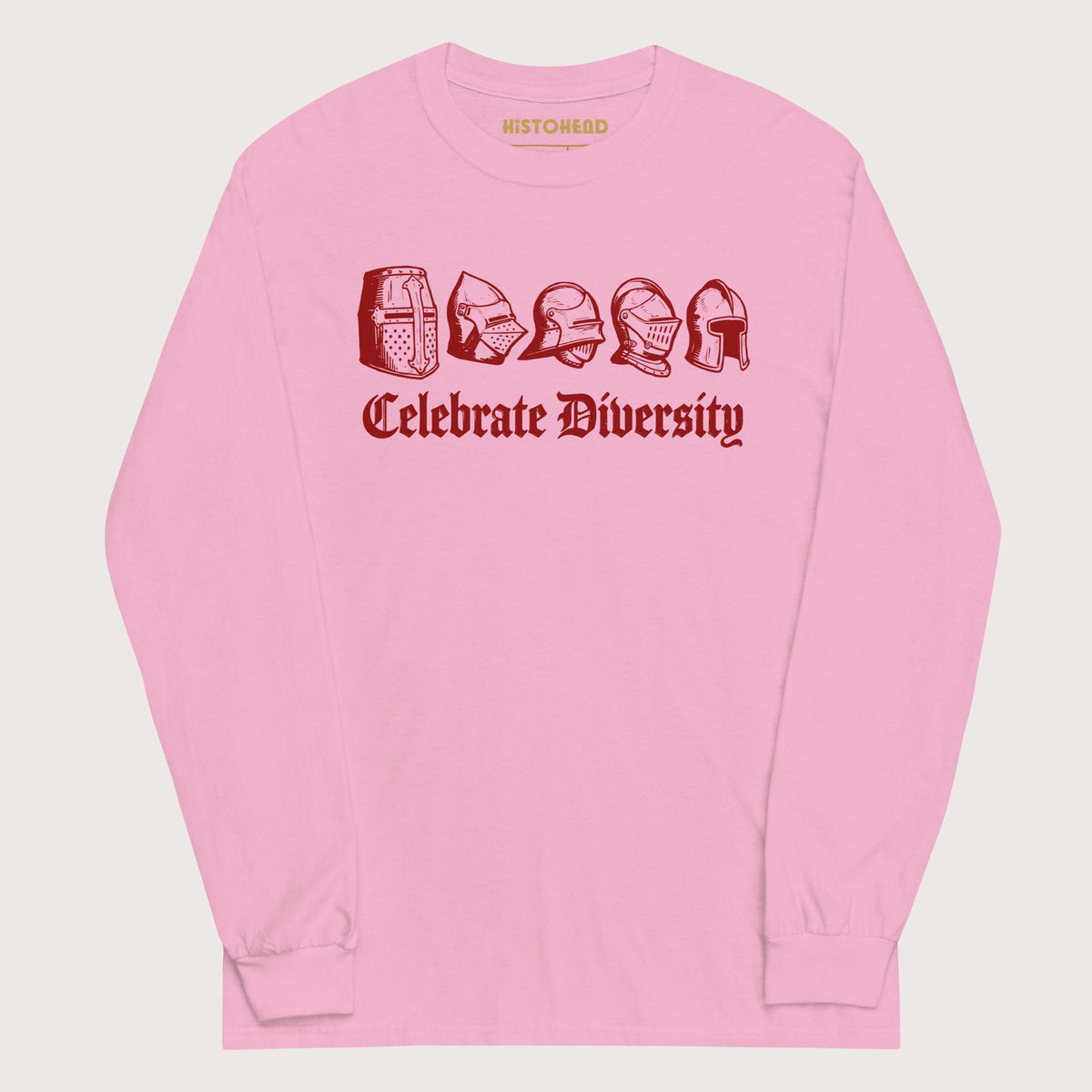 Light Pink Celebrate Diversity Medieval Helmets Edition - Long Sleeve - history buff gift by HistoHead