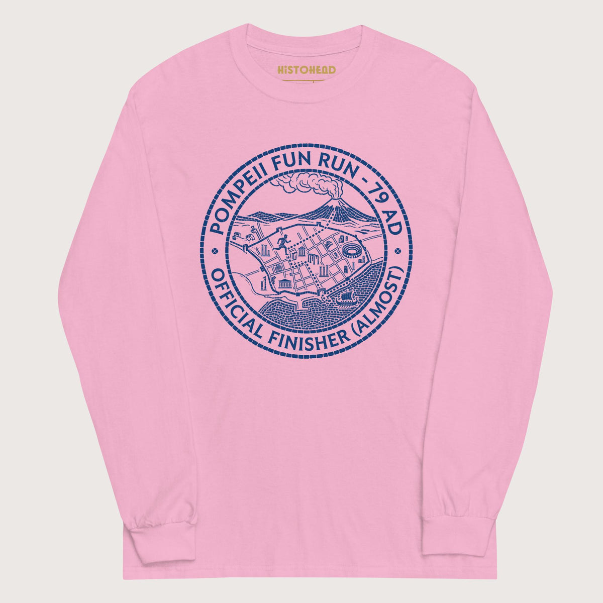 Light Pink Pompeii Fun Run Official Finisher - Long Sleeve - history buff gift by HistoHead