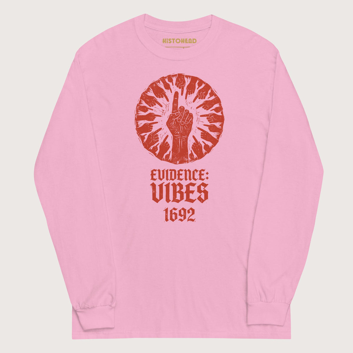 Light Pink 1692 Salem Witch Trials Evidence - Long Sleeve - history buff gift by HistoHead