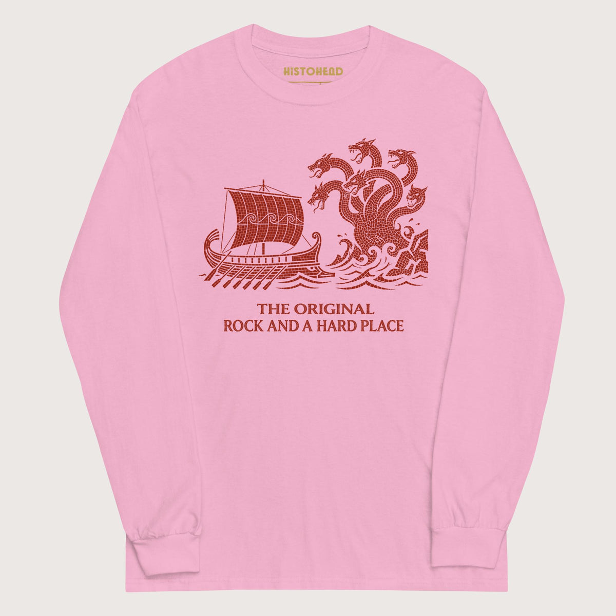 Light Pink Odyssey Rock and a Hard Place - Long Sleeve - history buff gift by HistoHead
