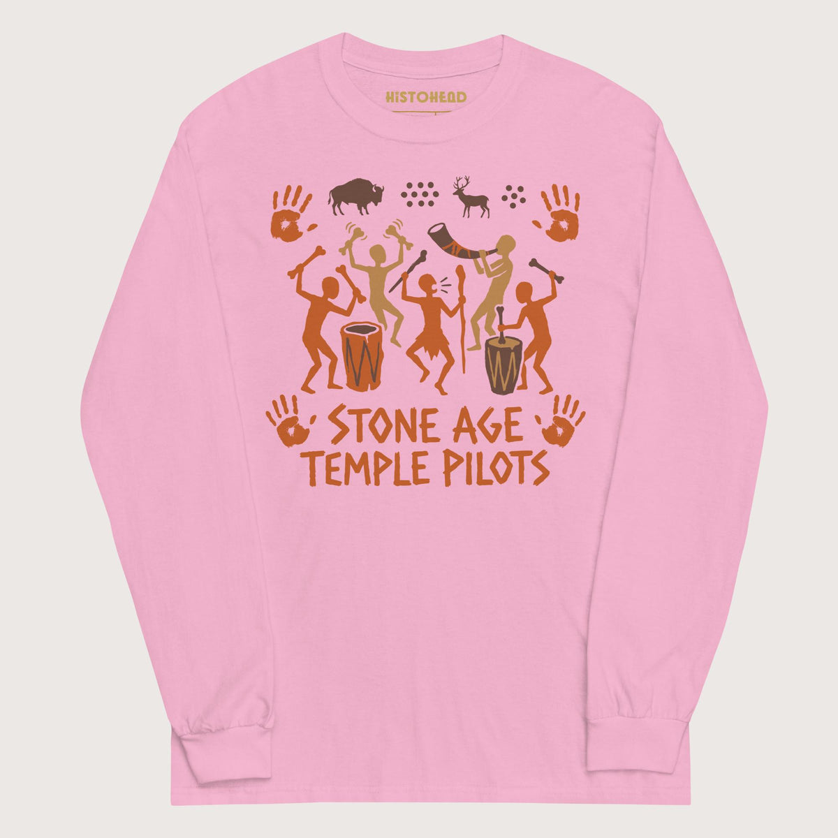 Light Pink Stone Age Temple Pilots - Long Sleeve - history buff gift by HistoHead