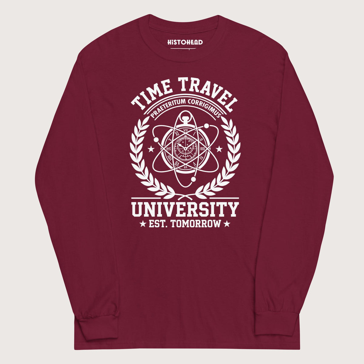 Maroon Time Travel University - Long Sleeve - history buff gift by HistoHead
