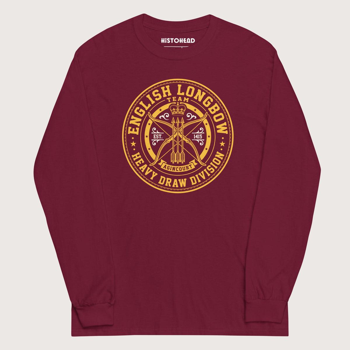 Maroon English Longbow Heavy Draw Division - Long Sleeve - history buff gift by HistoHead