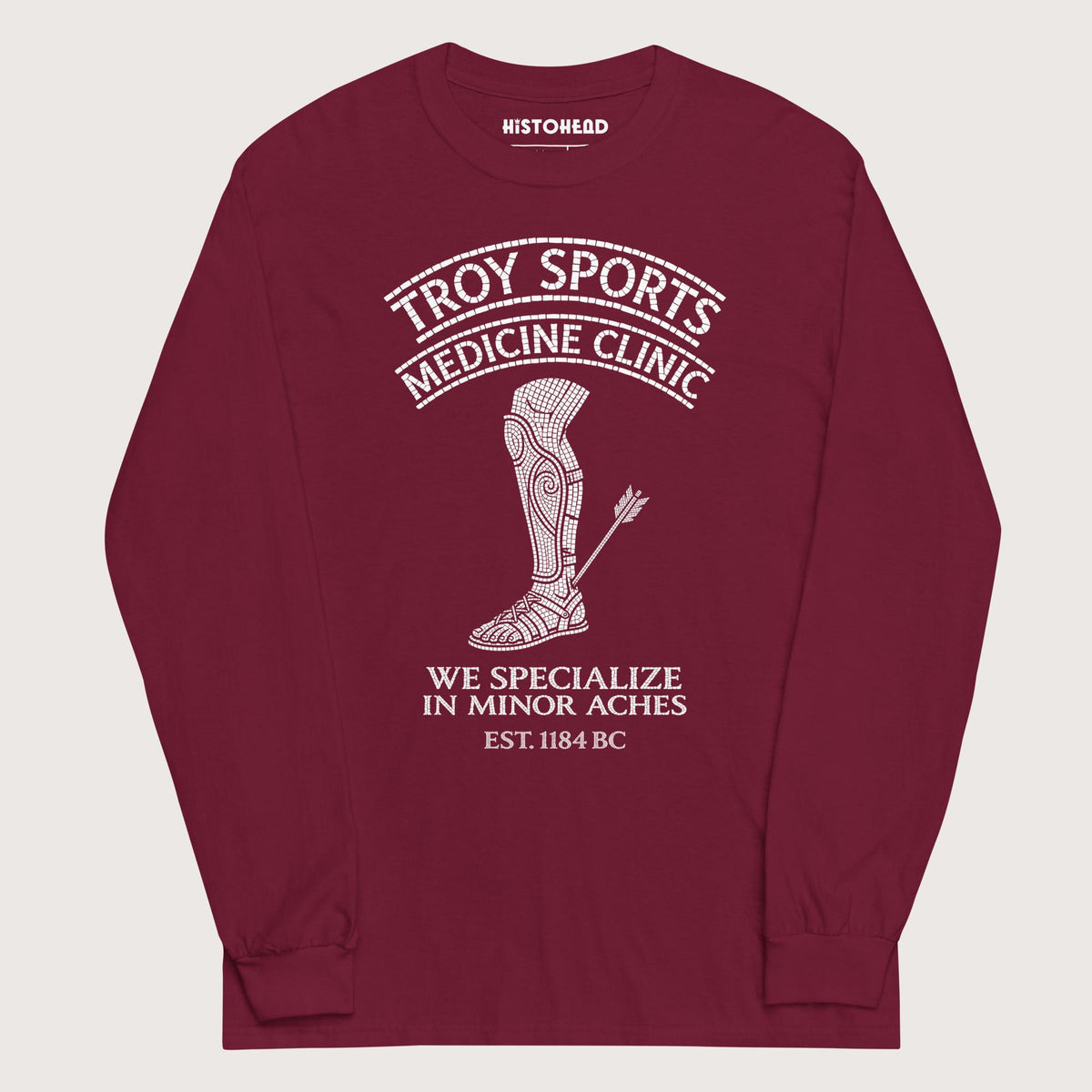 Maroon Troy Sports Medicine Clinic - Long Sleeve - history buff gift by HistoHead
