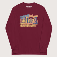 Maroon Celebrate Diversity Stone Wonders Edition - Long Sleeve - history buff gift by HistoHead